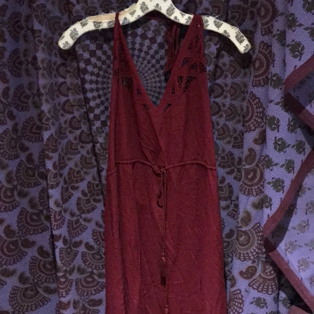 Halter maxi dress with slits on the side